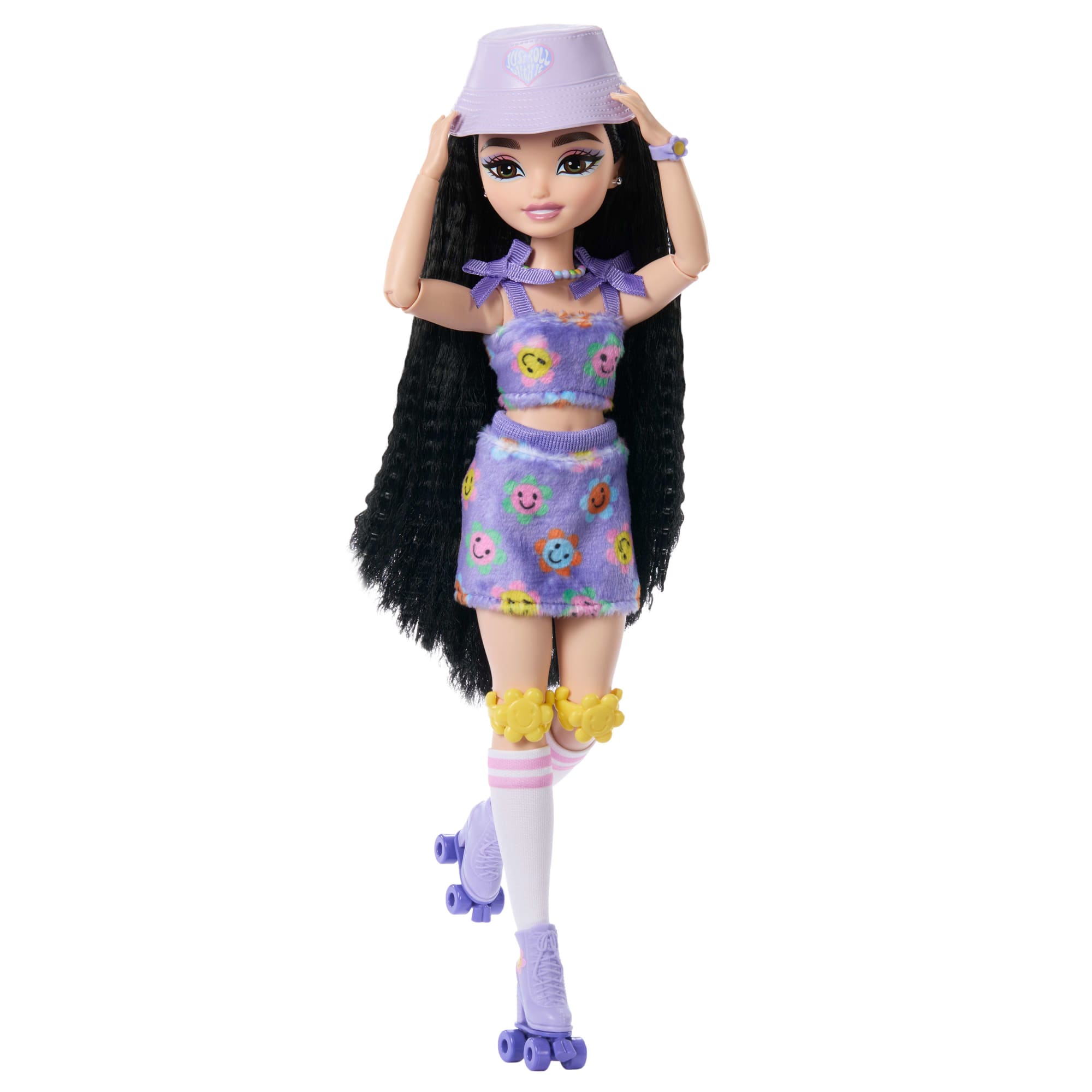 Dream Besties Barbie Renee Roller Skating Fashion Doll With 12 Video & Food Themed Accessories