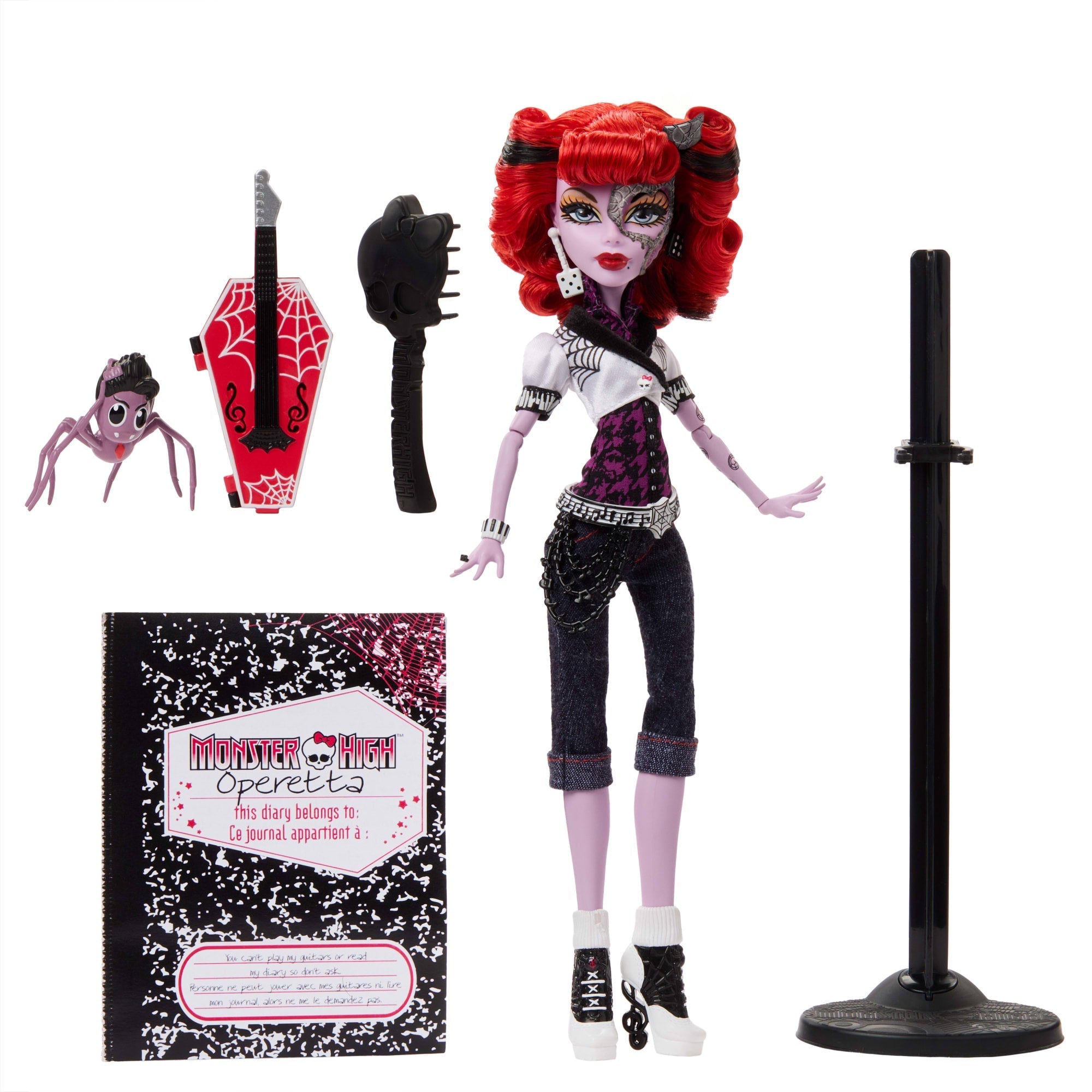 Monster High Boo-Riginal Creeproduction Operetta Doll With Diary, Doll Stand And Pet