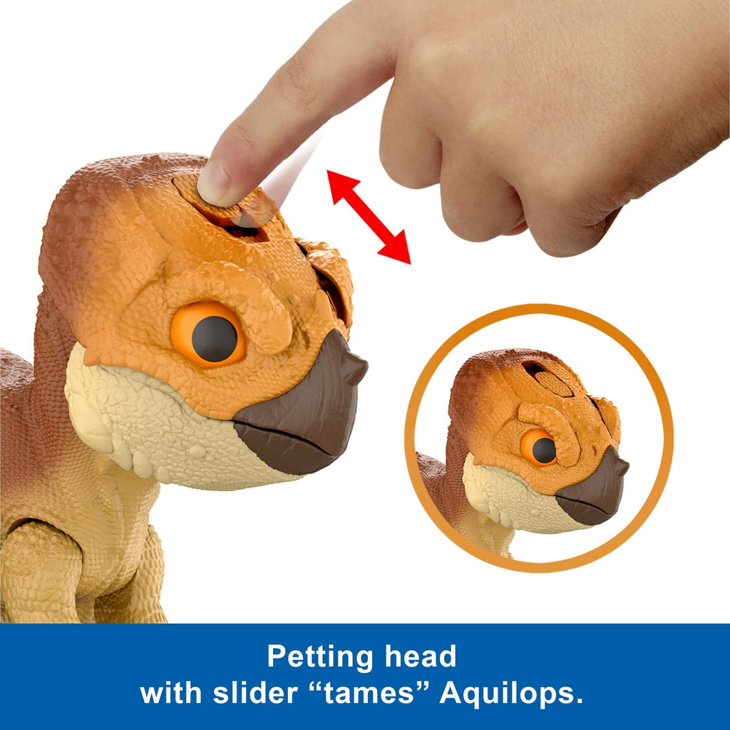 Jurassic World Rebirth Primal Protector Aquilops Dolores interactive Dinosaur Toy, Attack & Sounds