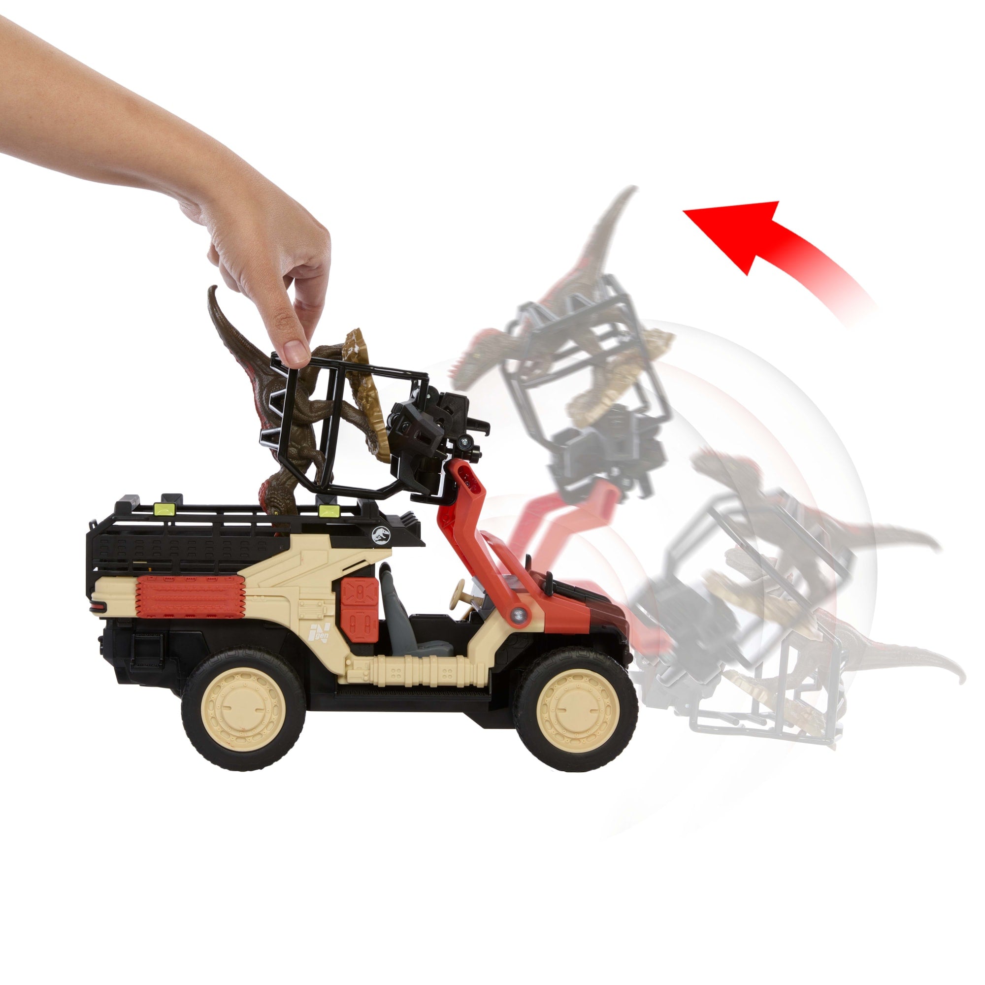 Matchbox RC Jurassic World Dino Catcher RC, Remote-Control Toy Truck With Dinosaur Figure