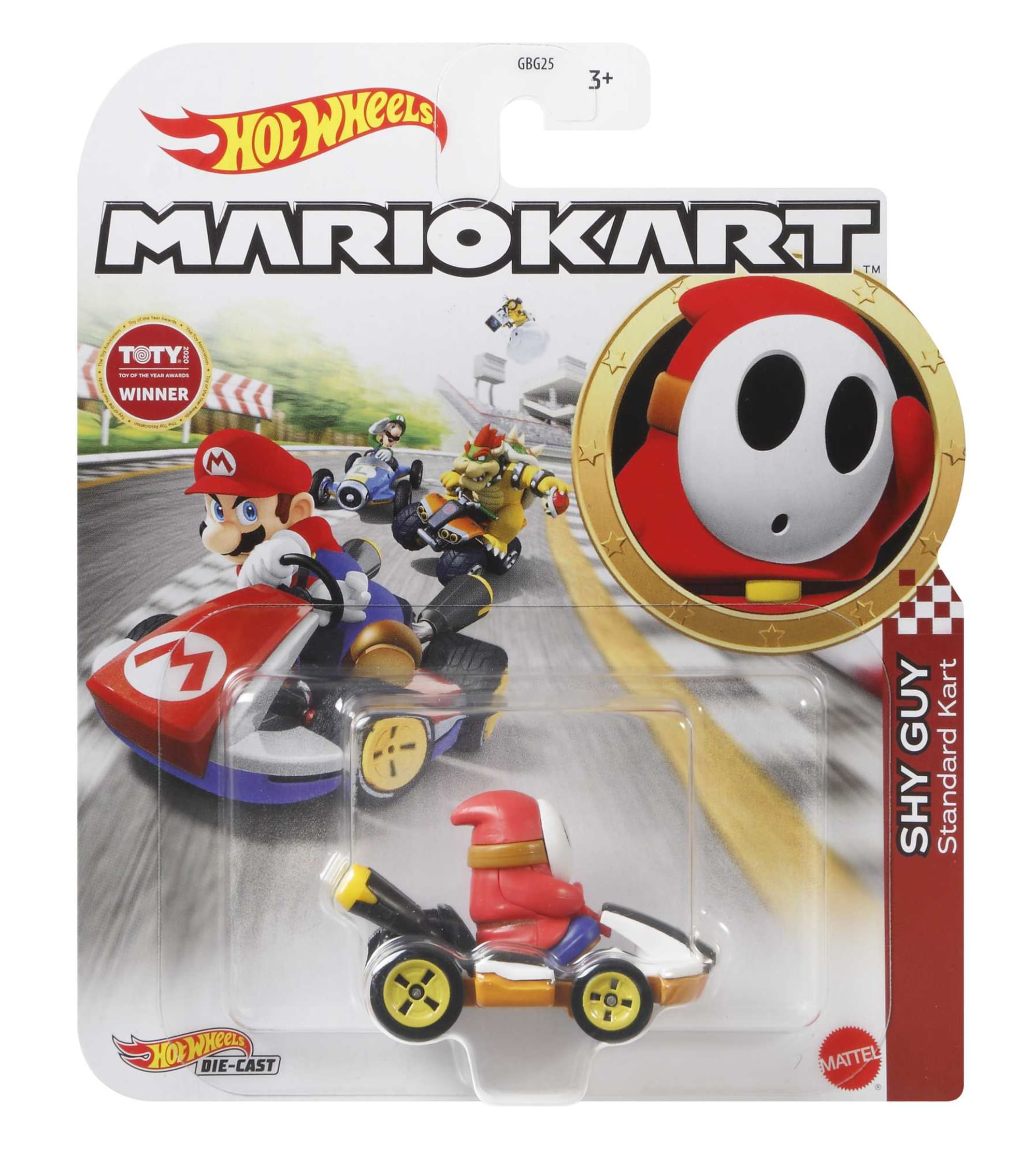 Hot Wheels Mario Kart Vehículo de Juguete Shy Guy Estándar Kart