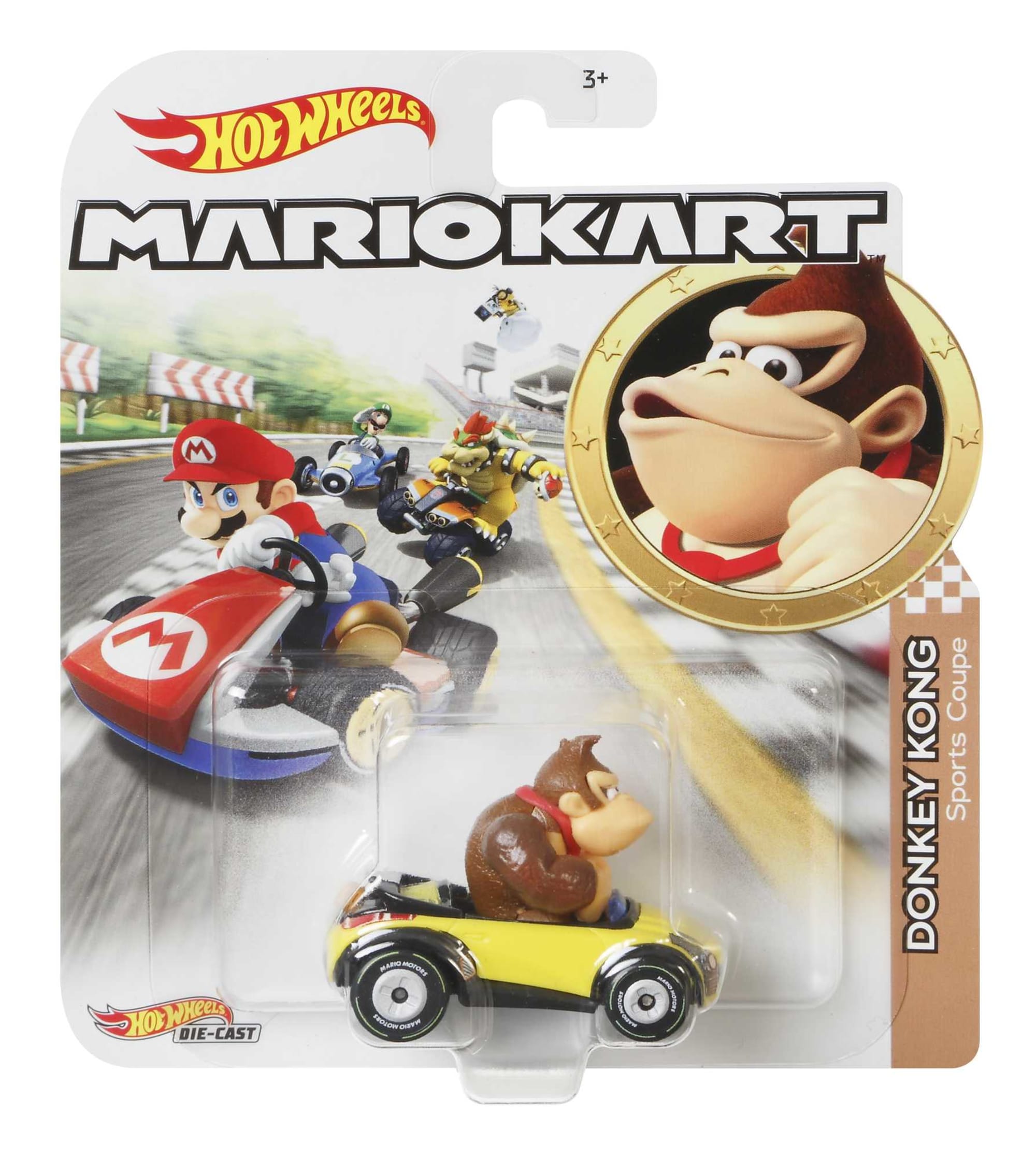 Hot Wheels Mario Kart Veículo de Brinquedo Donkey Kong Sports Coupe