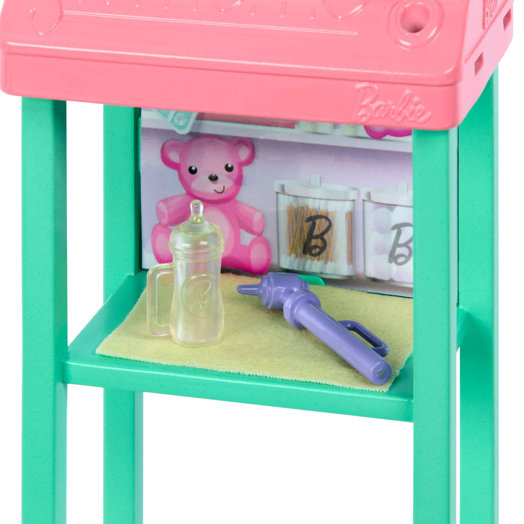 Barbie  Poupée Mode  Pédiatre, Brunette, Poupée Bébé, Meubles et Acc.