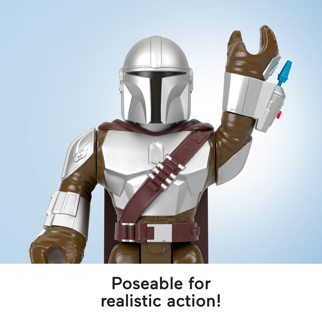 Imaginext Star Wars The Mandalorian Xxl Figure, 16+ Inch Tall Poseable Toy With Launcher