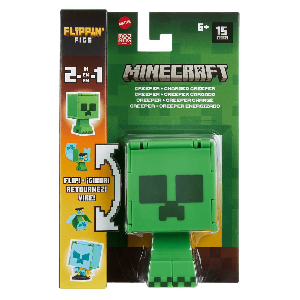 Minecraft Vanilla Figura de Acción Flippin' de 3.75 Creeper + Creeper Cargado
