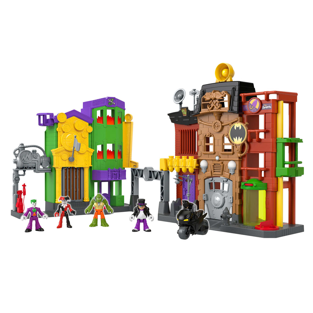 Imaginext DC Super Friends Crime Alley Playset With Batman & 4 Villain Figures