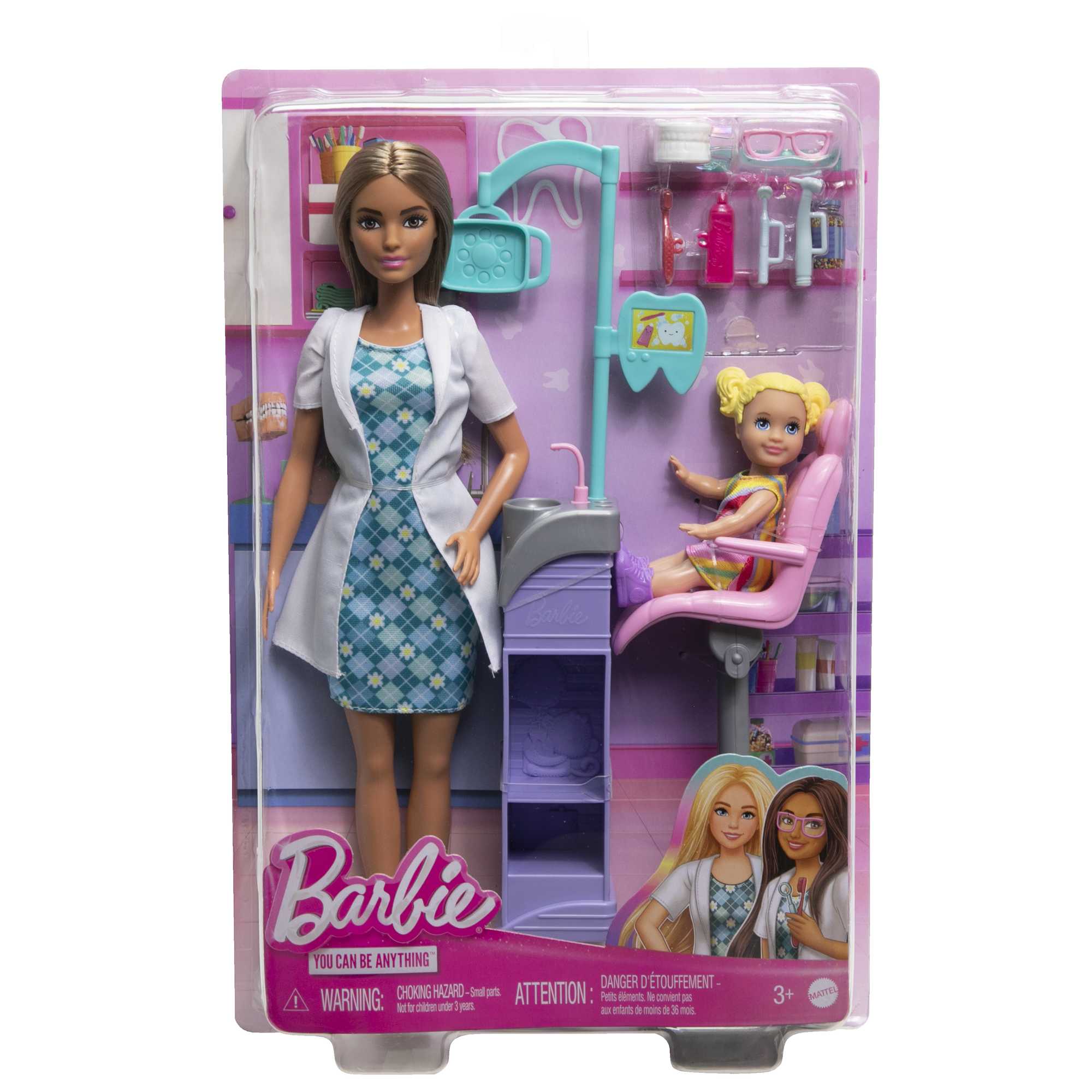 Barbie®-Métiers-Coffret Poupée Barbie® dentiste et Accessoires