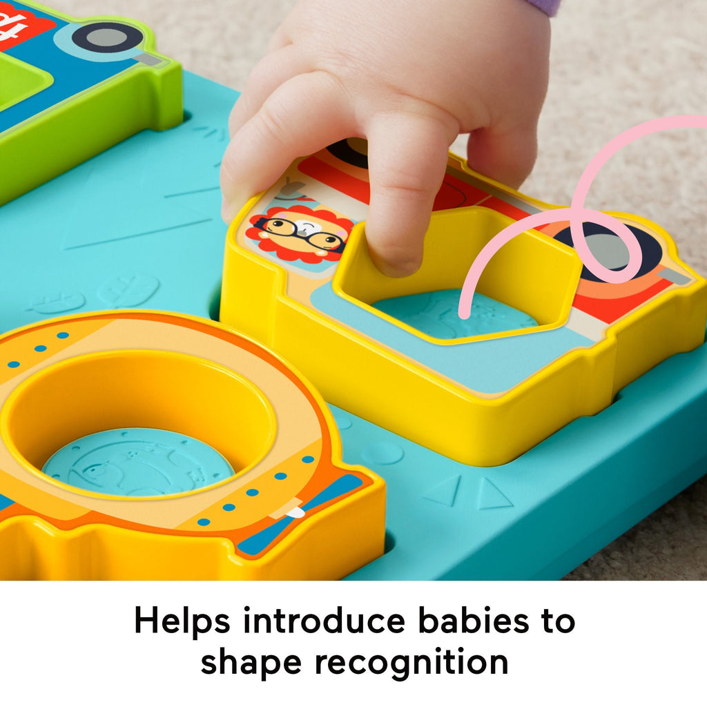 Fisher-Price Shapes & Sounds Vehicle Puzzle Baby Sorting Toy With Music & Lights