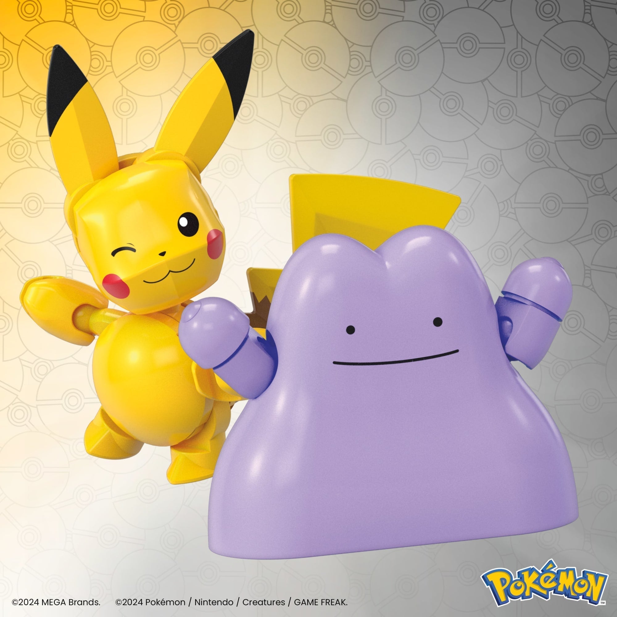 MEGA Pokémon Poké Ball 2-Pack Building Toy Kits With 2 Action Figures (42 Pieces) For Kids