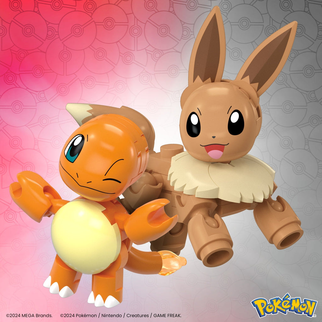 MEGA Pokémon Poké Ball 2-Pack Building Toy Kits With 2 Action Figures (40 Pieces) For Kids