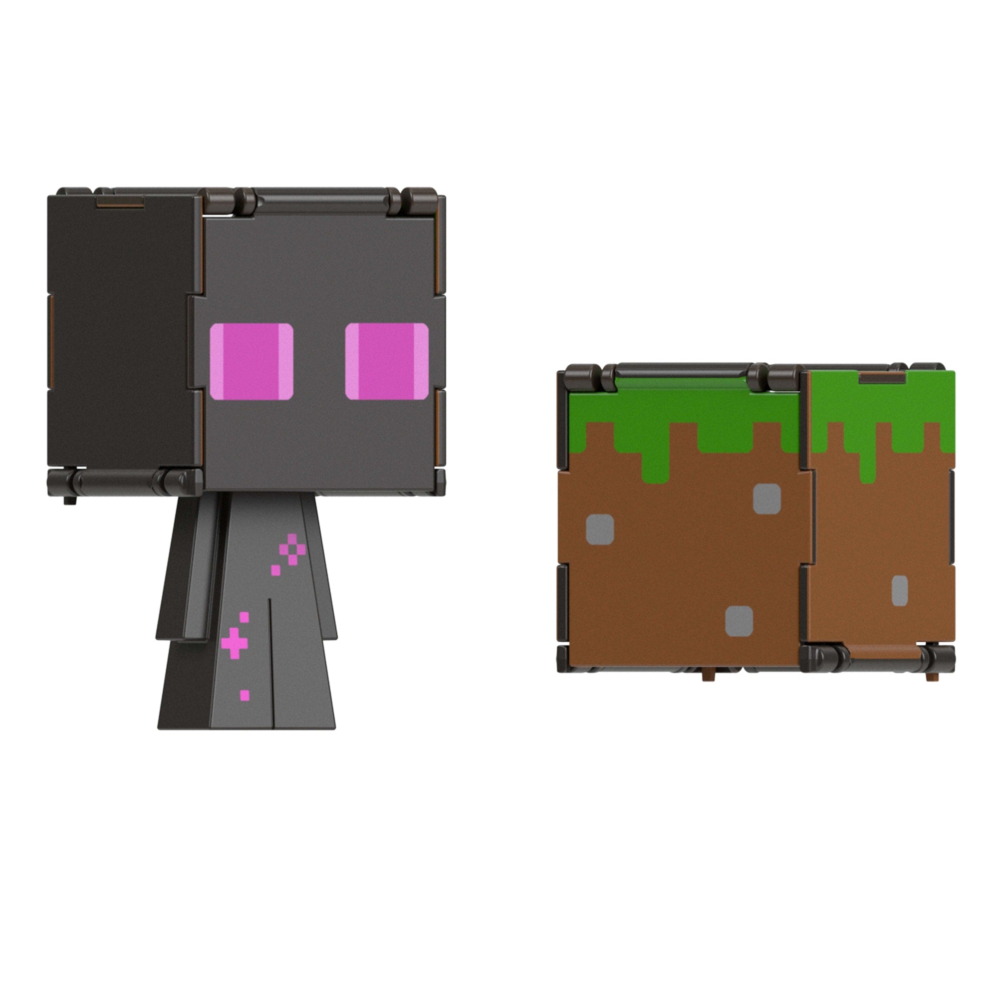 Minecraft Vanilla Figura de Acción Flippin' de 3.75 Enderman + Bloque de Pasto