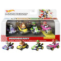 Hot Wheels Mario Kart Vehículo de Juguete Paquete de 4 con Mario, Donkey Kong, Luigi y Dry Bones