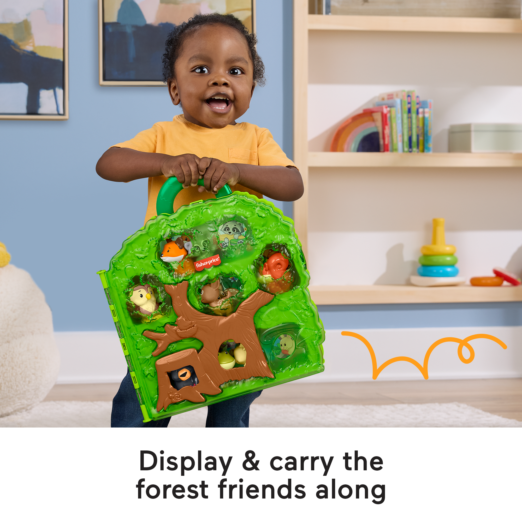 Fisher-Price Little People Forest Friends Carry Case Toddler Playset With Figures, 9 Pieces