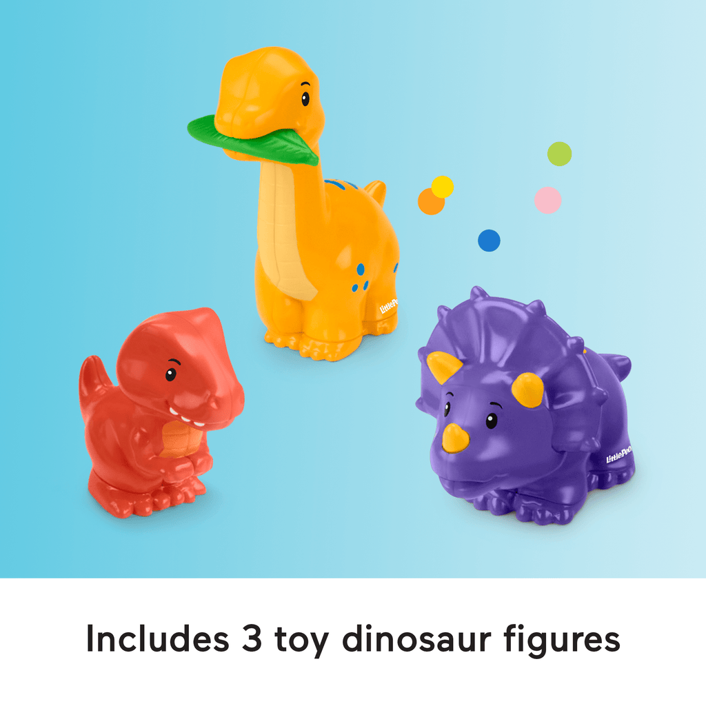 Fisher-Price Little People Dinosaur Village & Play Mat Toddler Playset, 3 Toy Figures
