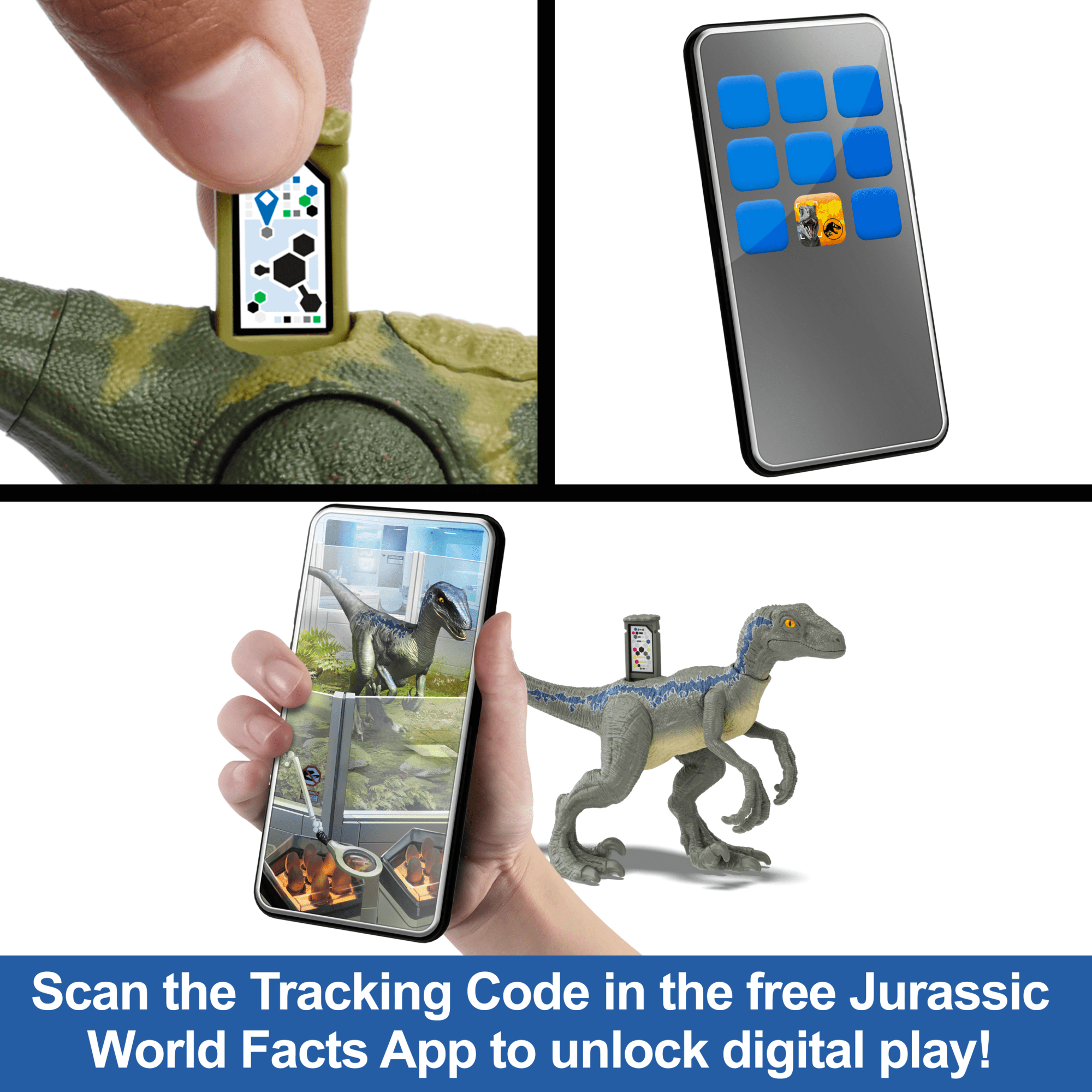 Jurassic World Danger Pack Dinosaur Action Figure Toys, Posable With Physical & Digital Play