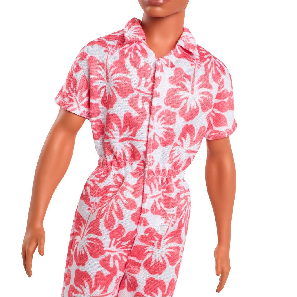 Barbie Fashionistas Ken Doll #235 in Hawaiian Print Jumpsuit With Green Sandals, Brown Hair