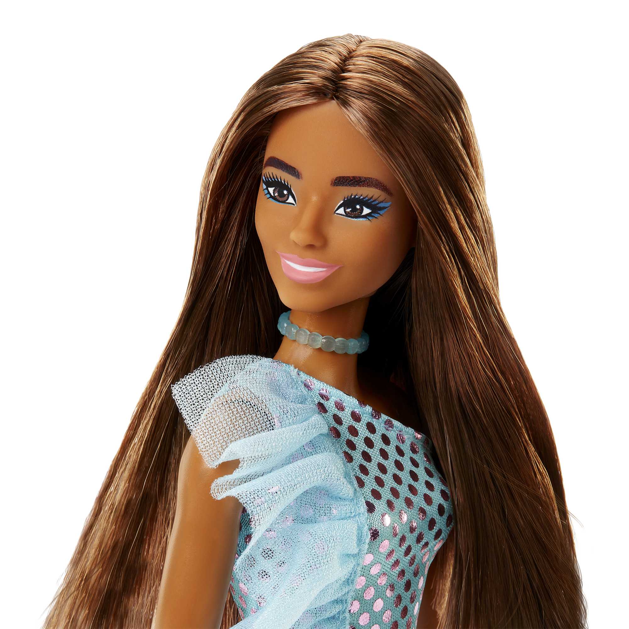 Barbie Fashion & Beauty Boneca Glitz Vestido de Noite Azul