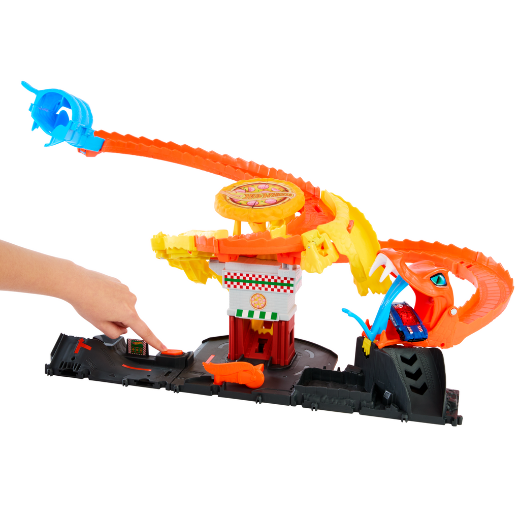 Hot Wheels City Pizza Slam Cobra Attack Playset With 1:64 Scale Toy Car