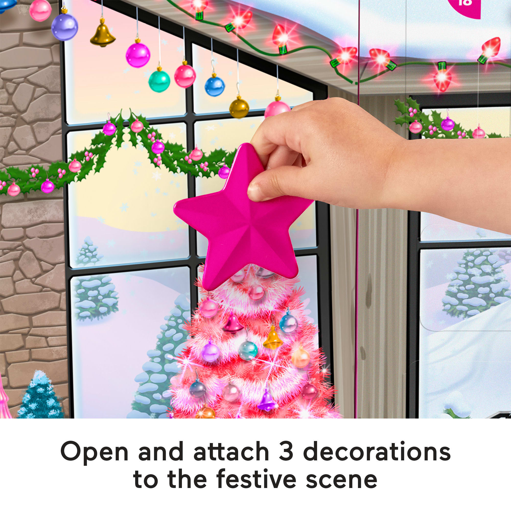 Fisher-Price Little People Barbie Advent Calendar Playset, Christmas Gift For Toddlers, 24 Toys