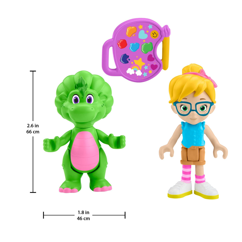 Fisher-Price Barney's World Barney's Friend Vivie & Baby Bop Figure Set For Kids, 3 Toys