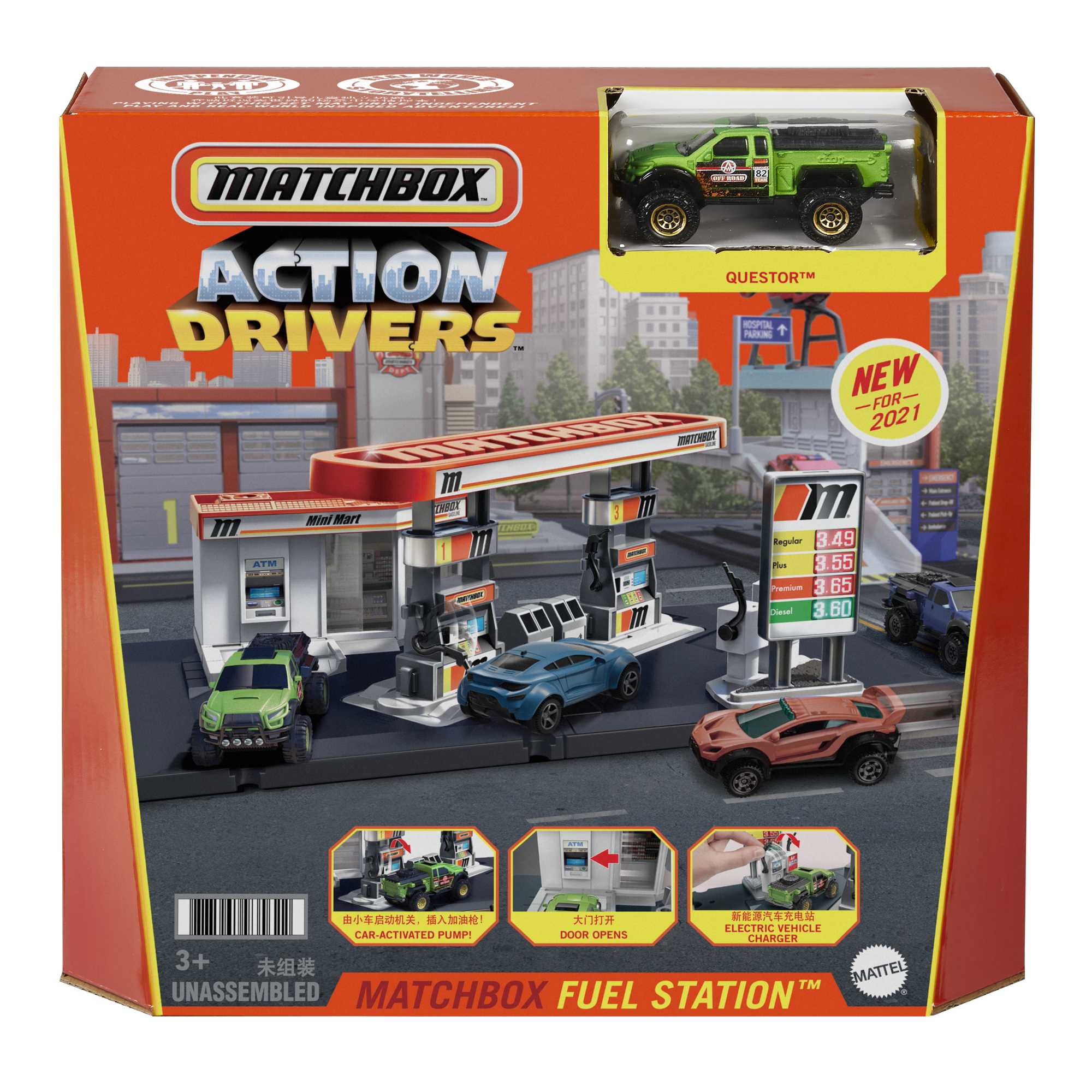Matchbox Conjunto de Brinquedo Ação Posto de Gasolina