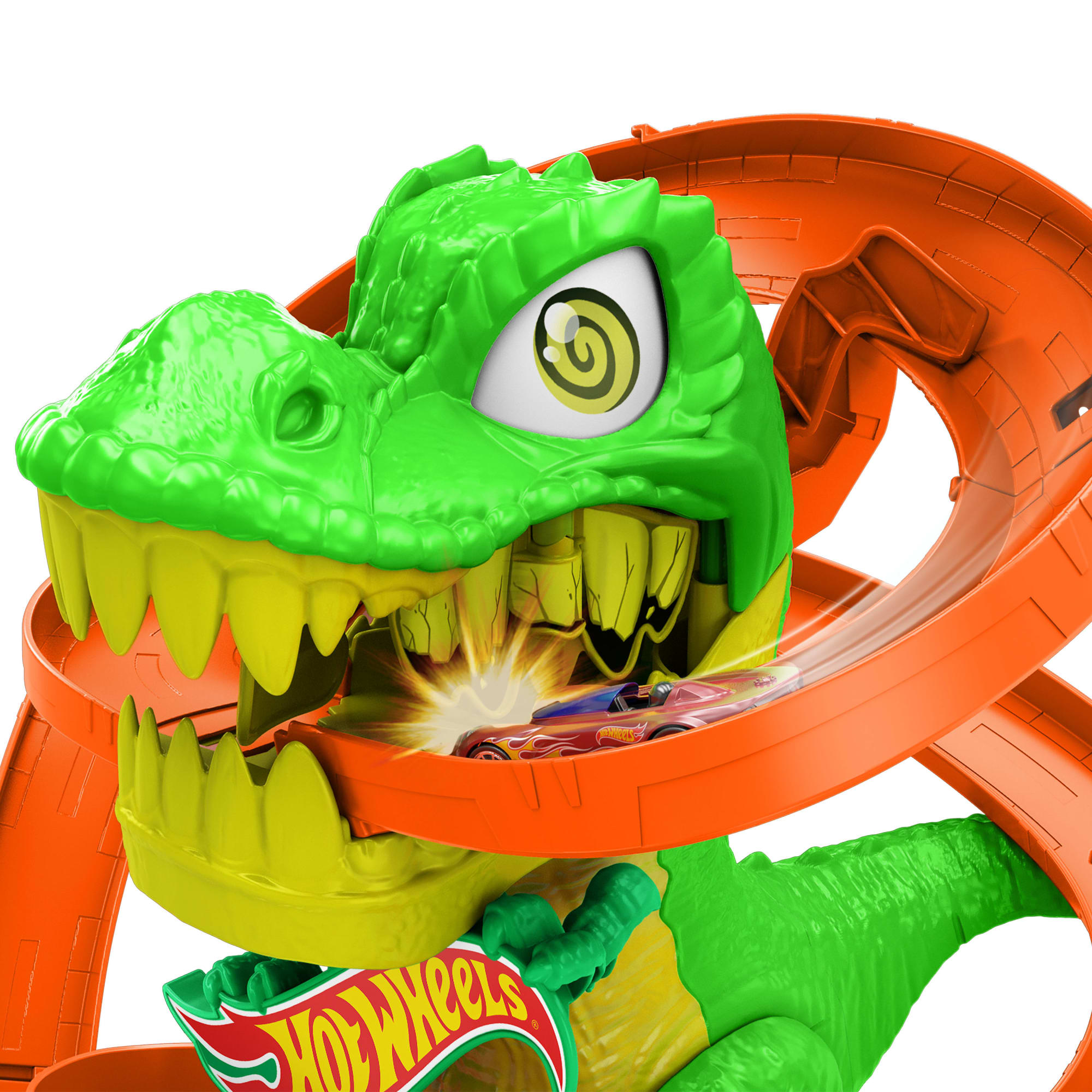Hot Wheels City Pista de Juguete T-Rex vs Estación de Bomberos