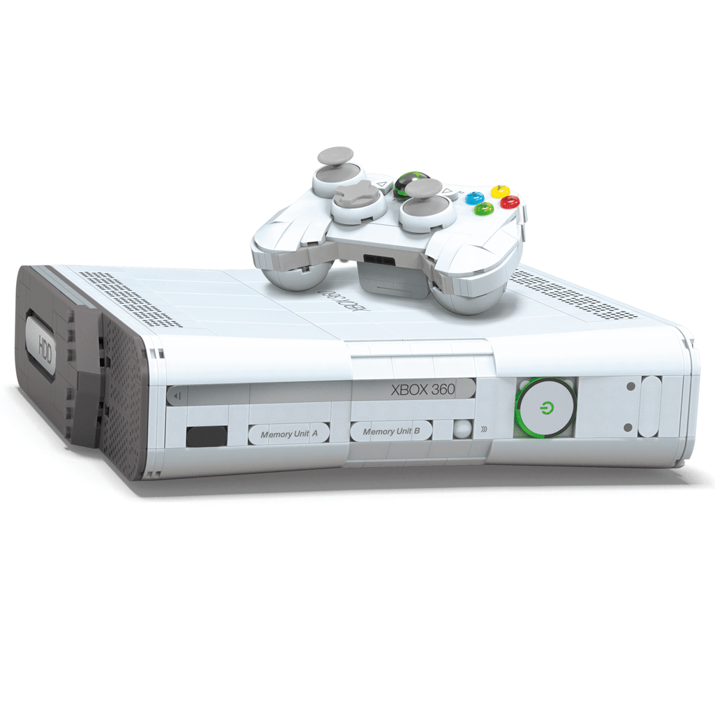 MEGA Microsoft Xbox 360 Replica Building Toy Kit With Lights (1342 Pieces) For Collectors