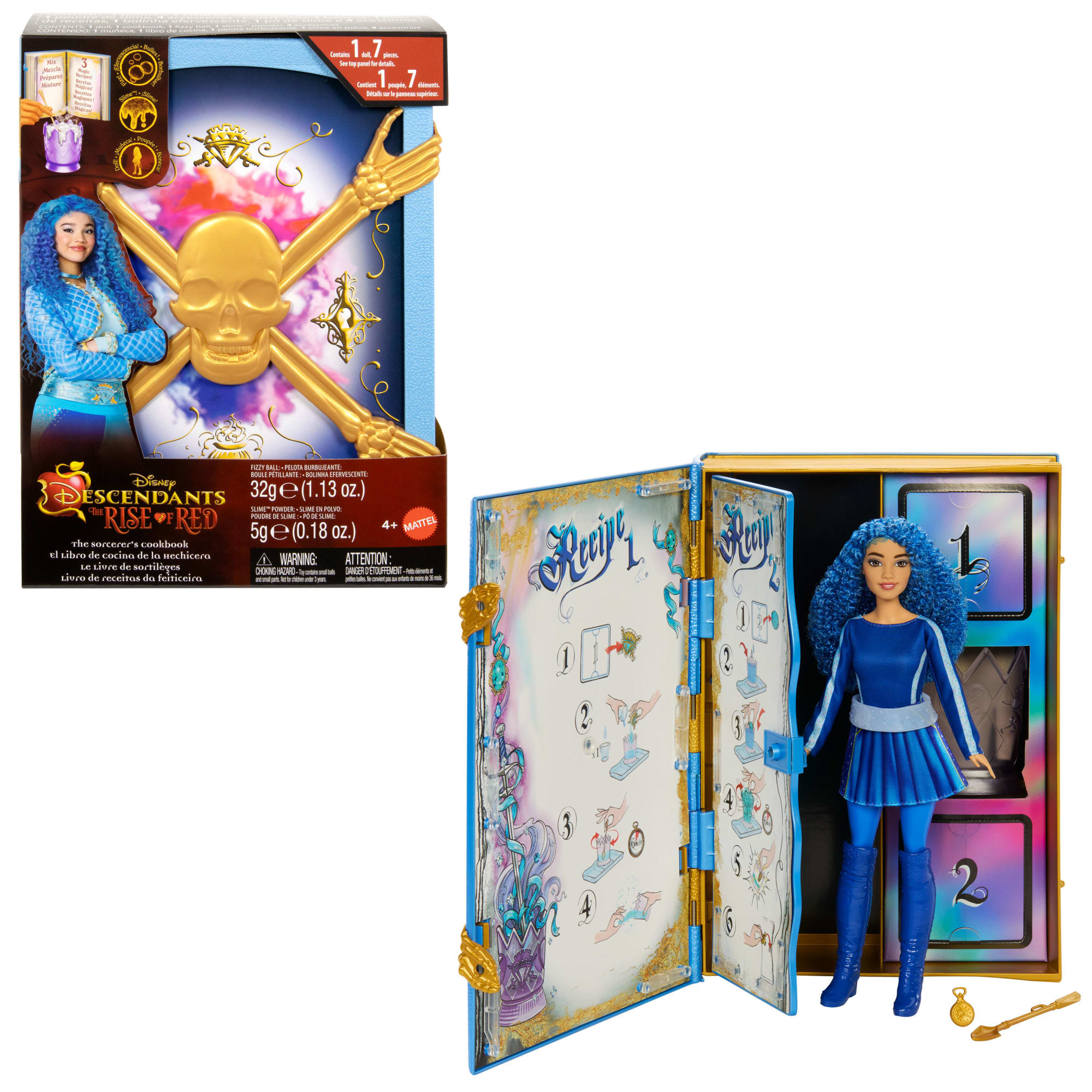 Disney Descendants: The Rise Of Red  The Sorcerer's Cookbook With Doll, Fizz, Slime & Doll Reveal Surprises