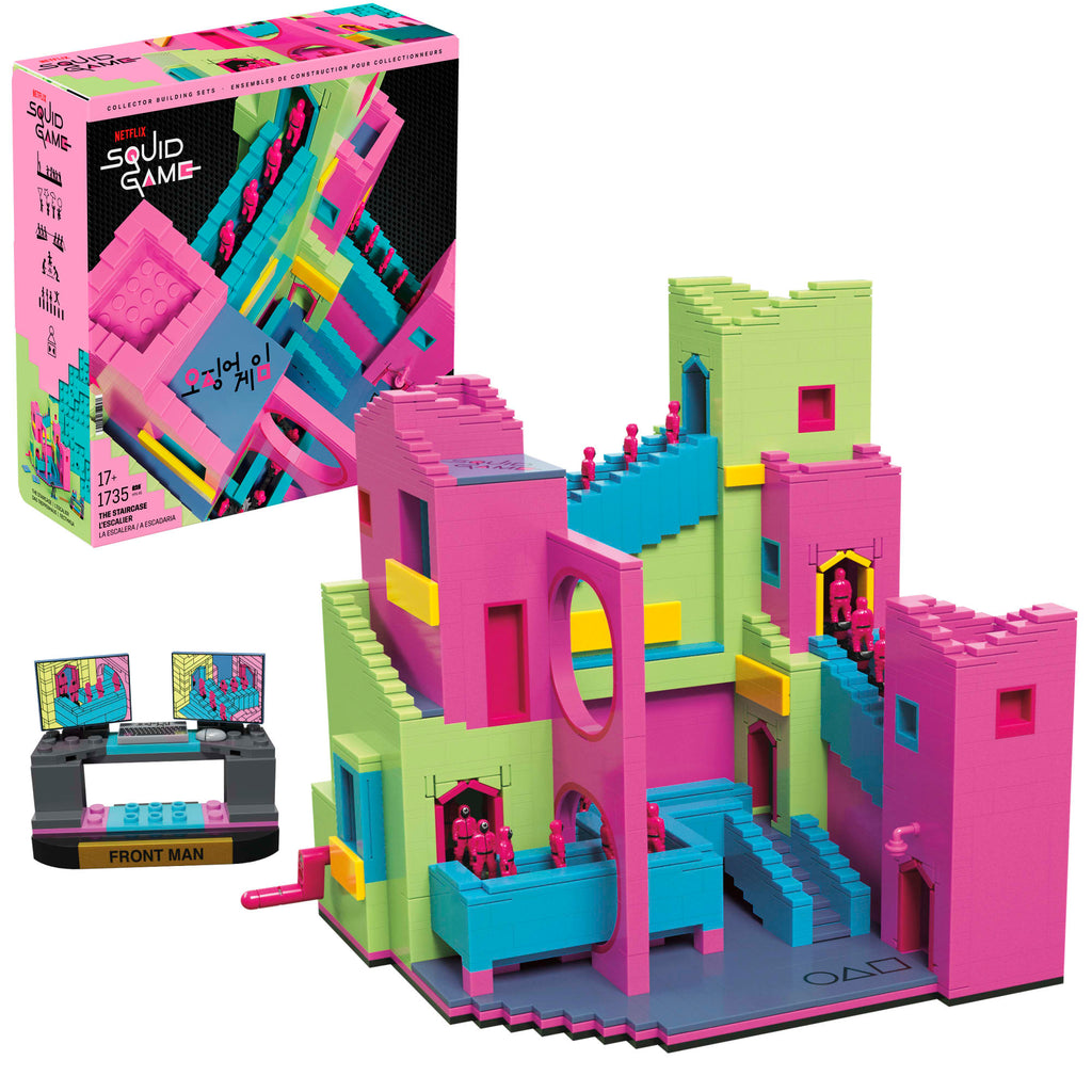 MEGA Squid Game Staircase Building Toy Kits With Action Figure (1707 Pieces) For Collectors
