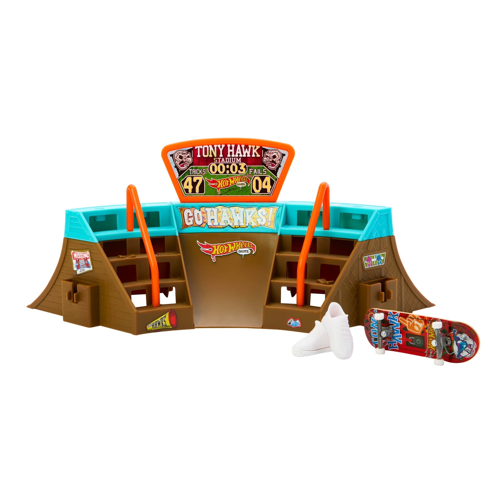 Hot Wheels Skate Pista de Juguete Set Estadio Tony Hawk