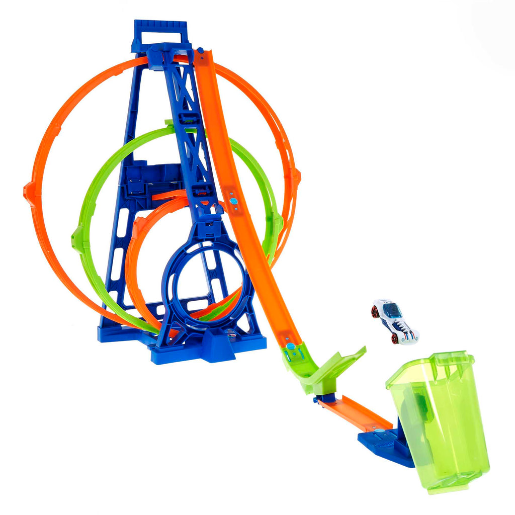 Hot Wheels Track With 1 Hot Wheels Car, Triple Loop Kit Track Set