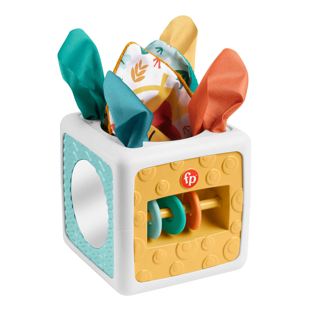 Fisher Price Tissue Fun Activity Cube Baby Sensory Crinkle Toys For Newborns