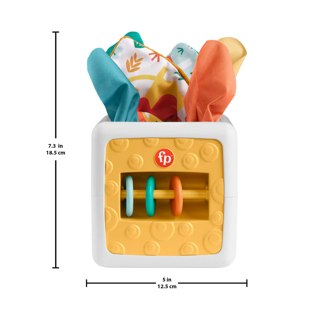 Fisher Price Tissue Fun Activity Cube Baby Sensory Crinkle Toys For Newborns