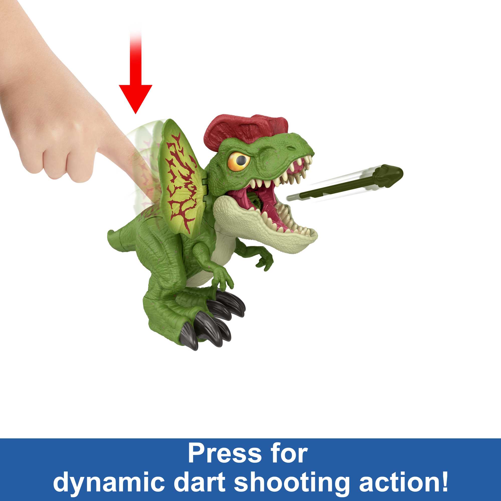 Jurassic World Dinosaur Sound Toy, Uncaged Fierce Launchin Dilophosaurus Figure