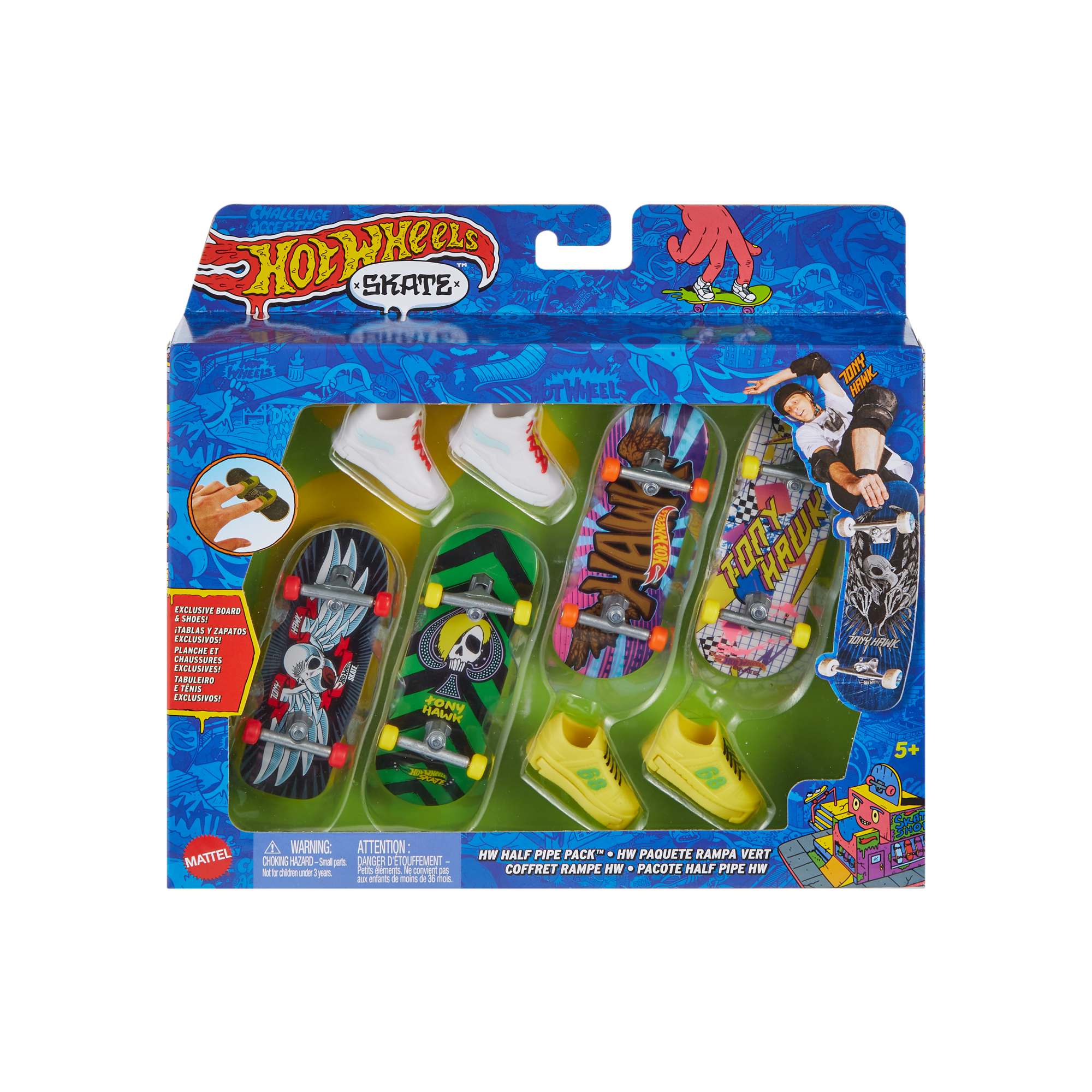 Hot Wheels Skate Tony Hawk Fingerboards & Skate Shoes Multipack