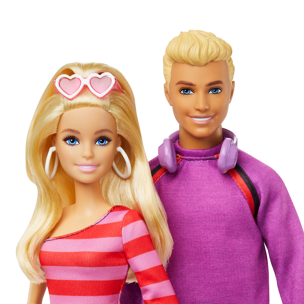 Barbie Fashionistas 2 Doll & 6 Accessories Set, Roller-Skating Theme, 65th Anniversary