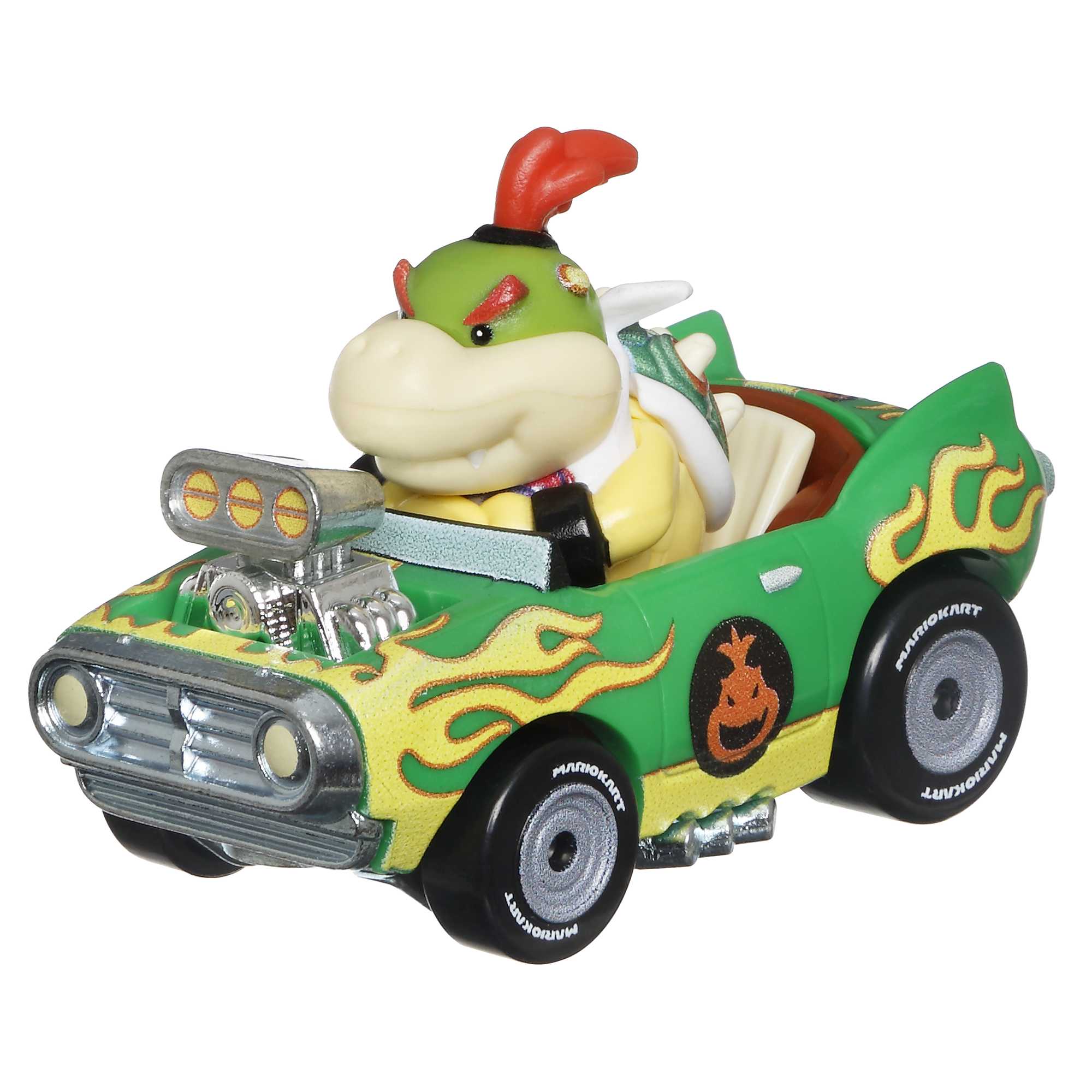 Hot Wheels Mario Kart Veículo de Brinquedo Bowser Jr Flame Flyer