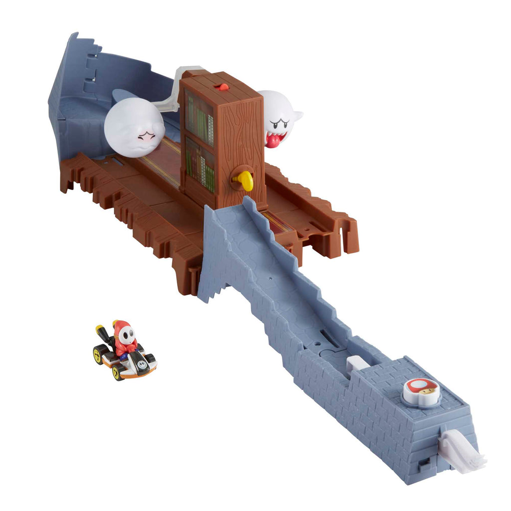 Hot Wheels Mario Kart Pista de Juguete Boo Librería Embrujada