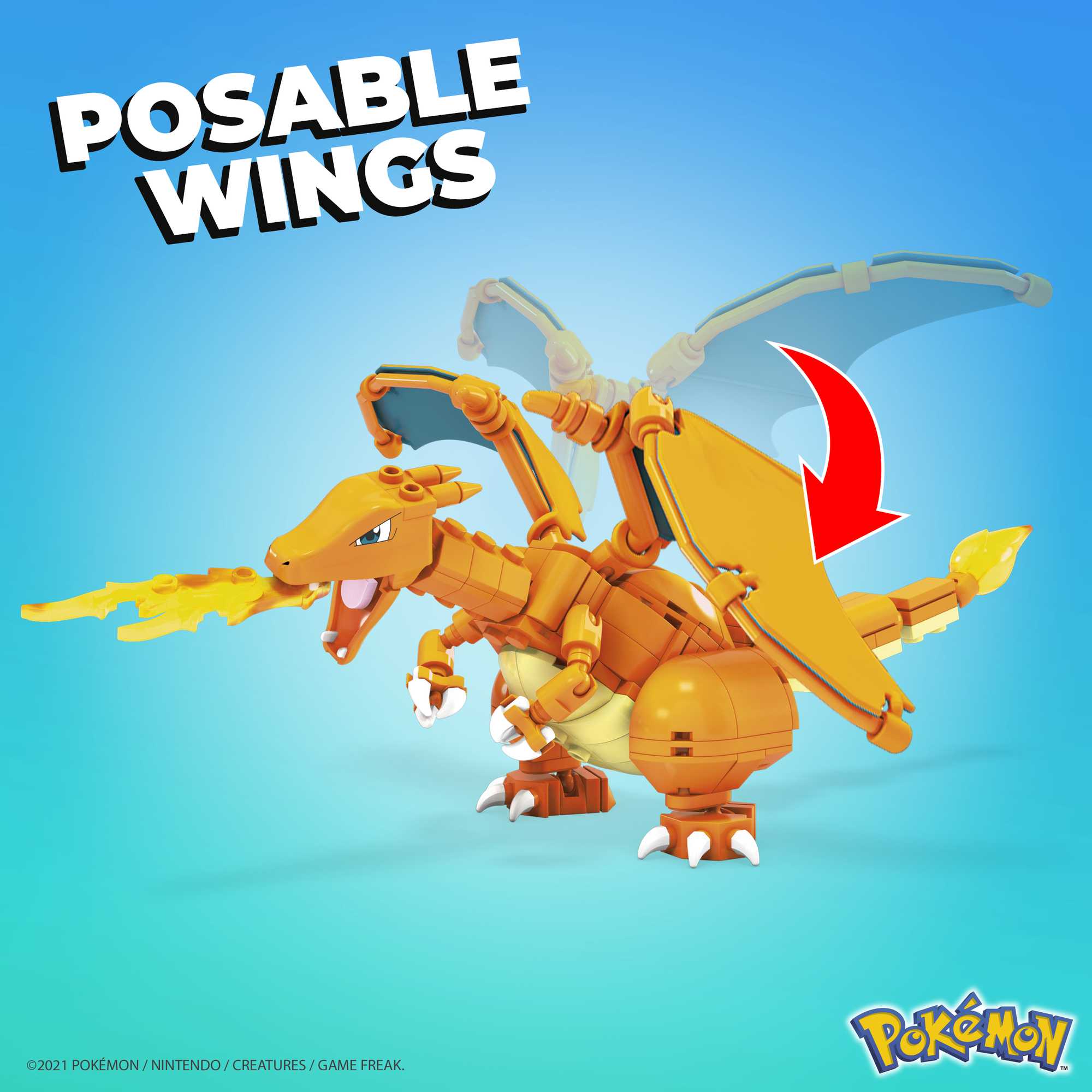 MEGA Pokémon Building Toy Kit Charmander Set With 3 Action Figures (313 Pieces) For Kids