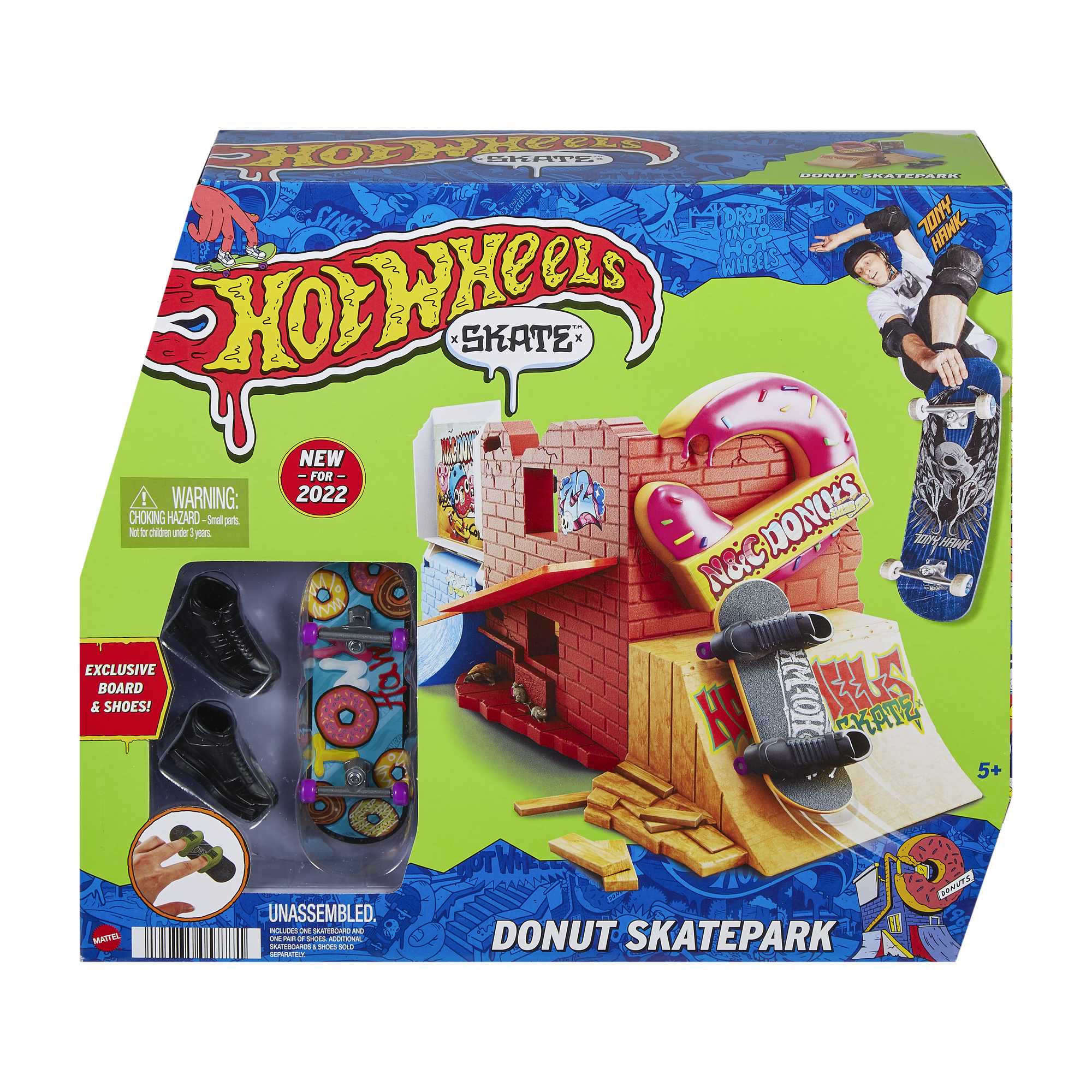 Hot Wheels Skate Pista de Juguete Set Tienda de Dona