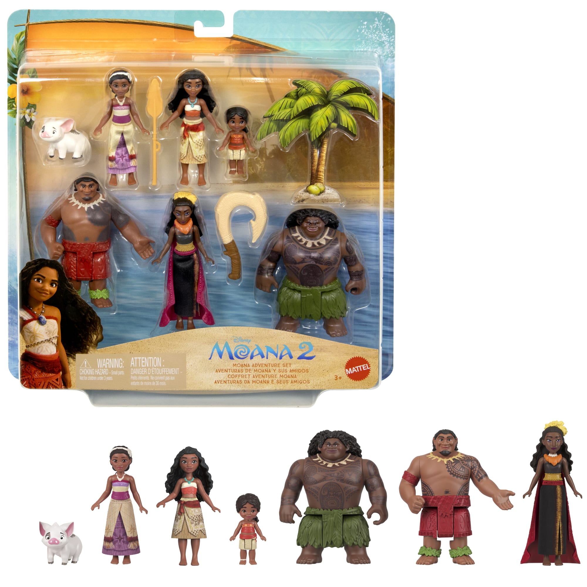 Disney Moana 2 Coffret Aventure de Moana, 6 Poupées et 2 Acc.