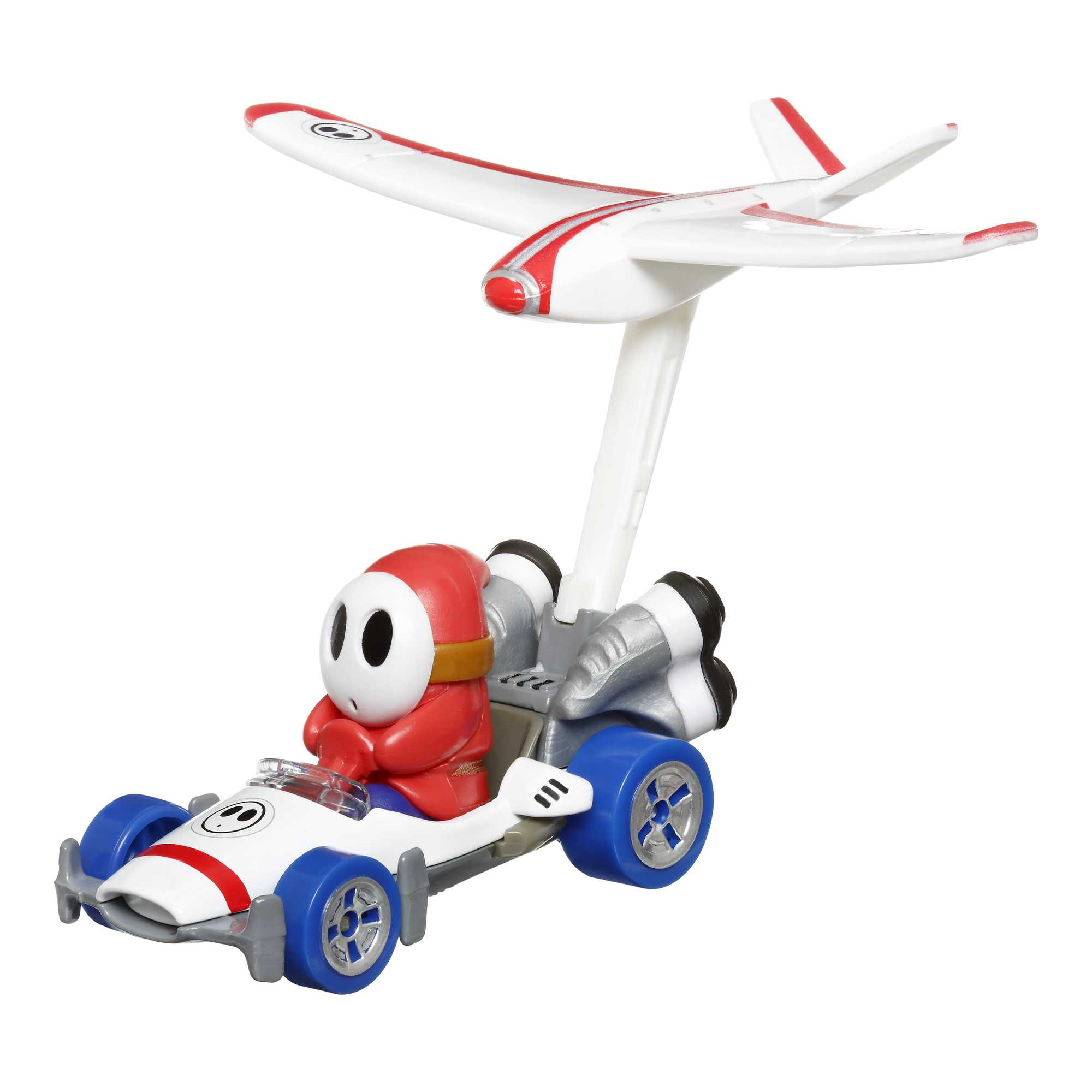Hot Wheels Mario Kart Veículo de Brinquedo Shy Guy B Dasher com Plane Glider