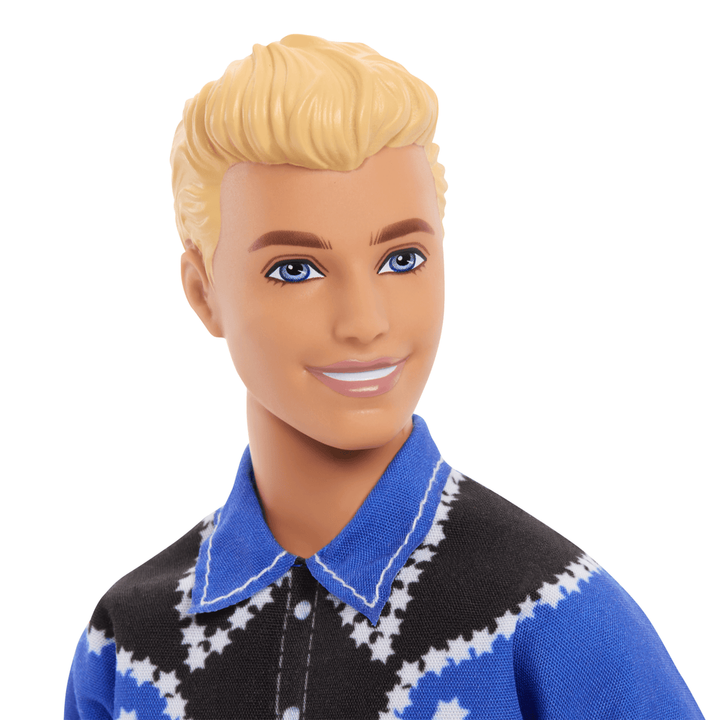 Barbie Fashionista Muñeco Ken Camisa Azul con Negro