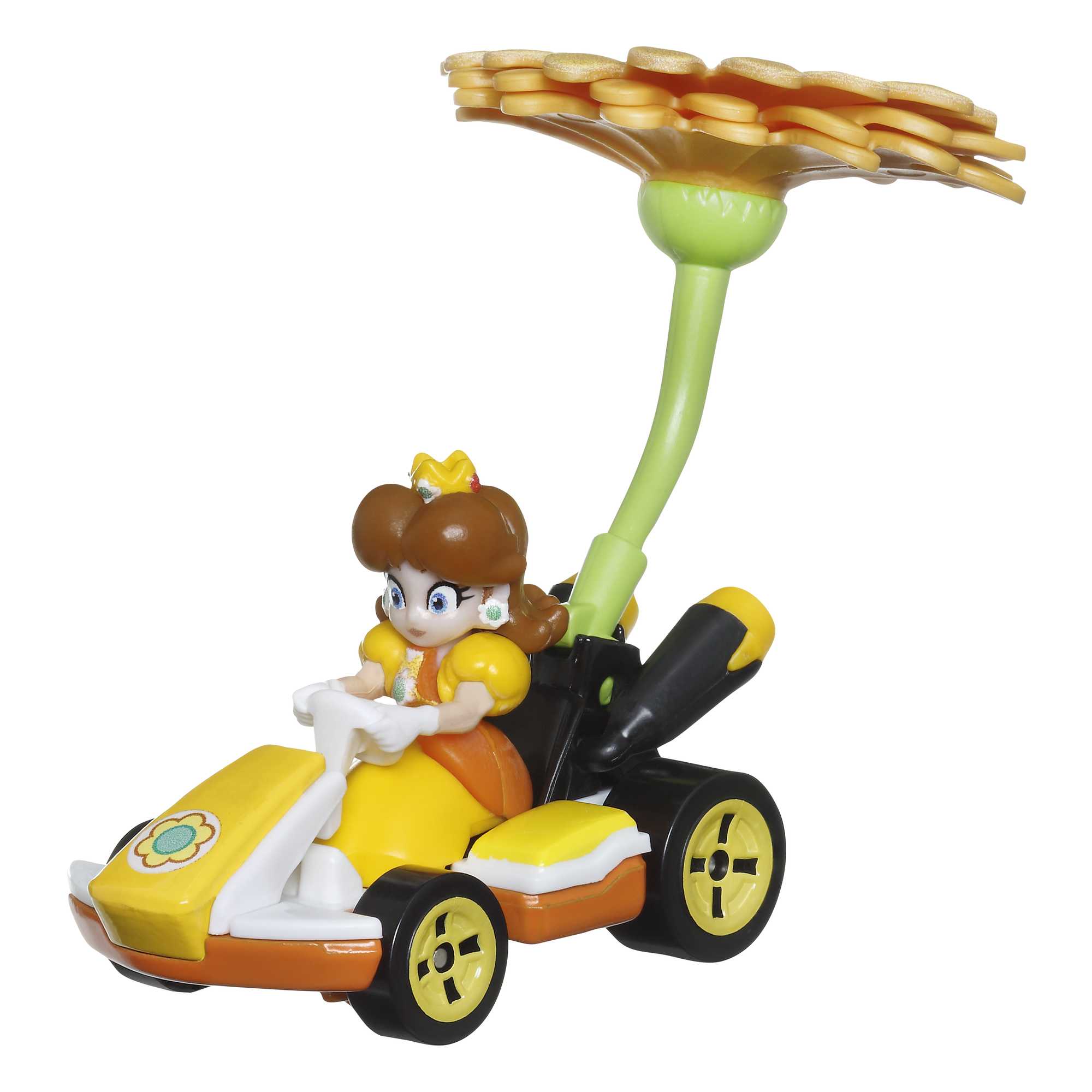 Hot Wheels Mario Kart Vehículo de Juguete Princesa Dasiy Estándar Kart con Flower Glider