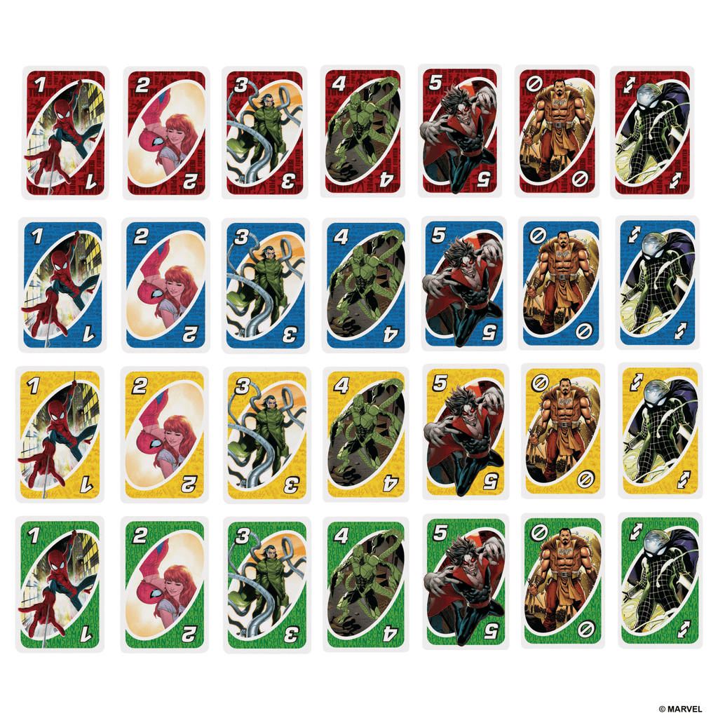 UNO The Amazing Spider-Man Card Game For Kids, Adults & Family Night inspired By Marvel Comic Book Series