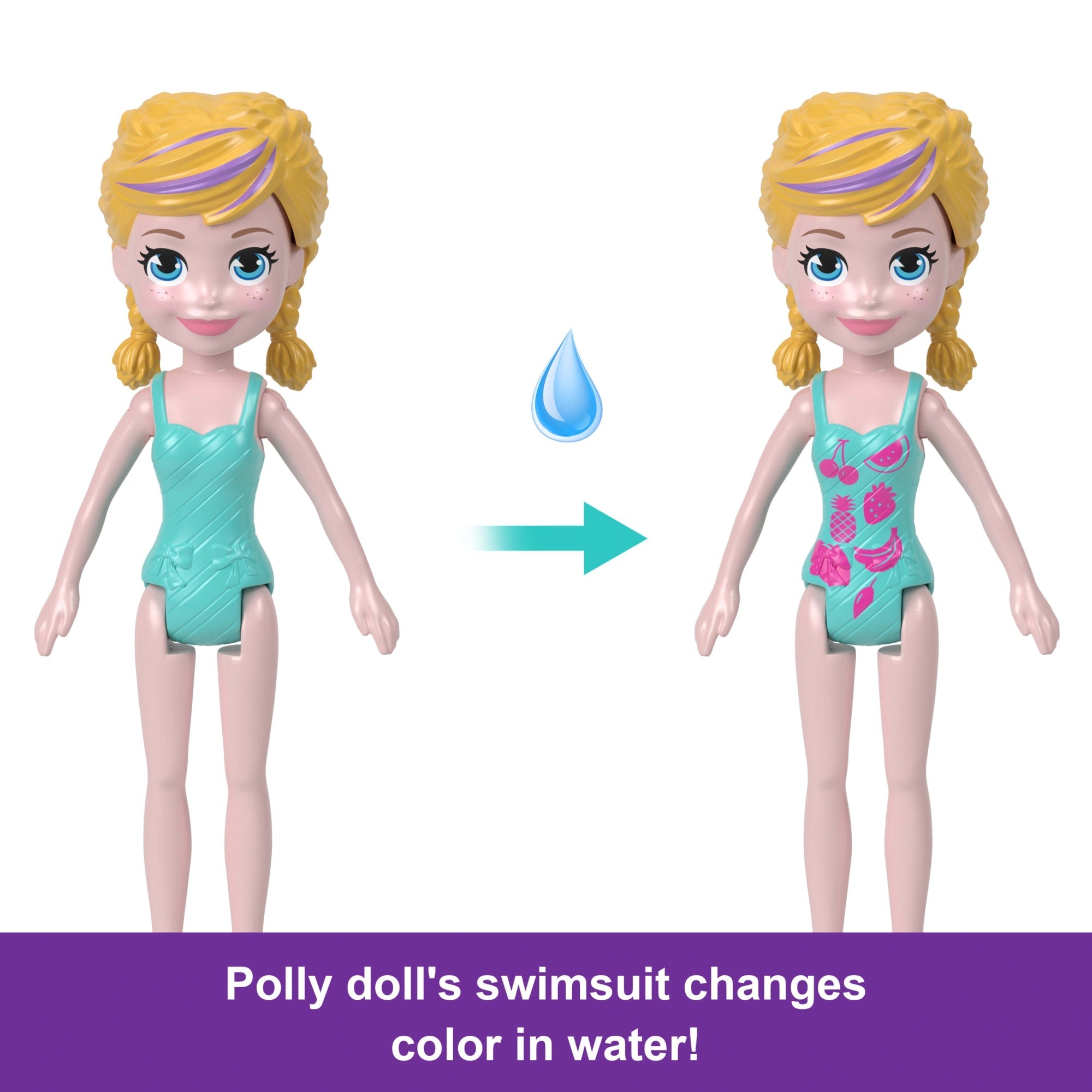 Polly Pocket Unicorn Dream Cruise Playset, Portable Boat With 1 Doll, Water Play And Color Change Accessories, 23 Total Pieces