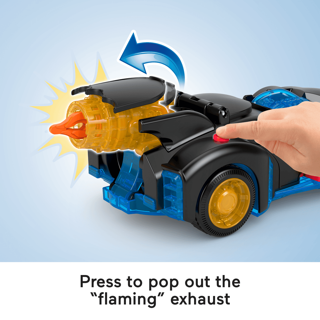 Imaginext DC Super Friends Shake & Spin Batmobile And Batman Figure Set, 4 Pieces