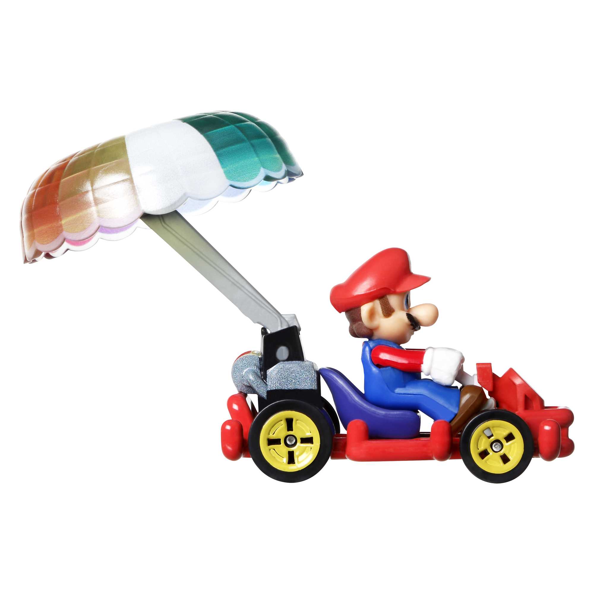 Hot Wheels Mario Kart Veículo de Brinquedo Mário Pipe Frame com Paraquedas