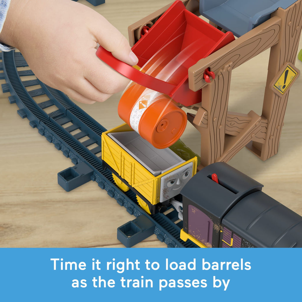 Thomas & Friends Diesel's Lift & Load Construction Set, Motorized Toy Train With Track & Cargo