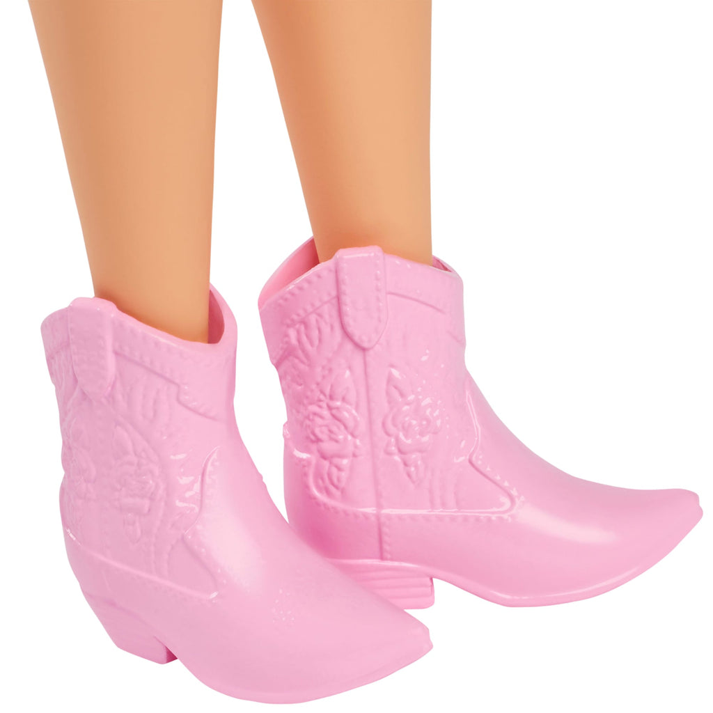 Barbie Fashionista Muñeca Vestido de Mariposas y Botas Rosas